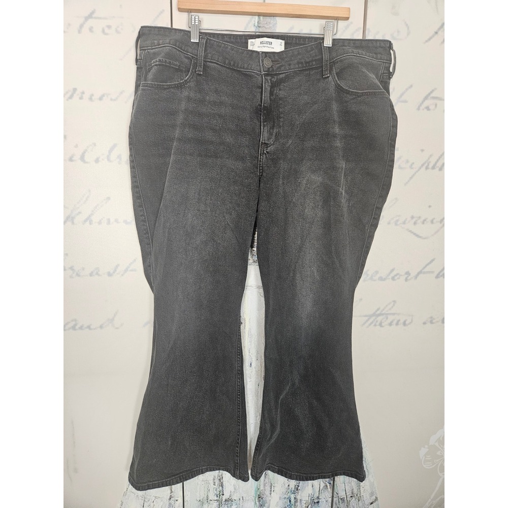 Hollister Curvy High-Rise Flare Jeans Black Wash Womens Size 20S Short NWT